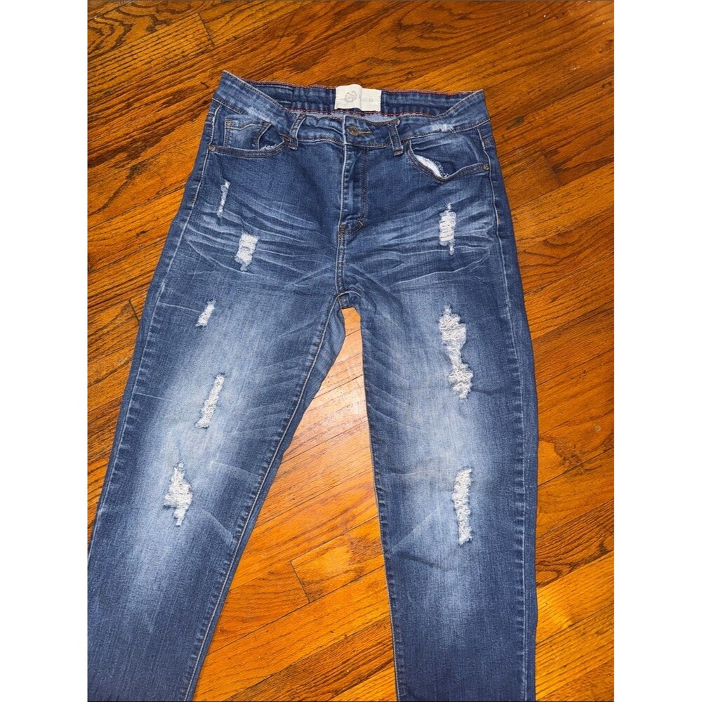 L&B Women's Straight Leg Distressed Blue Jeans Size 10